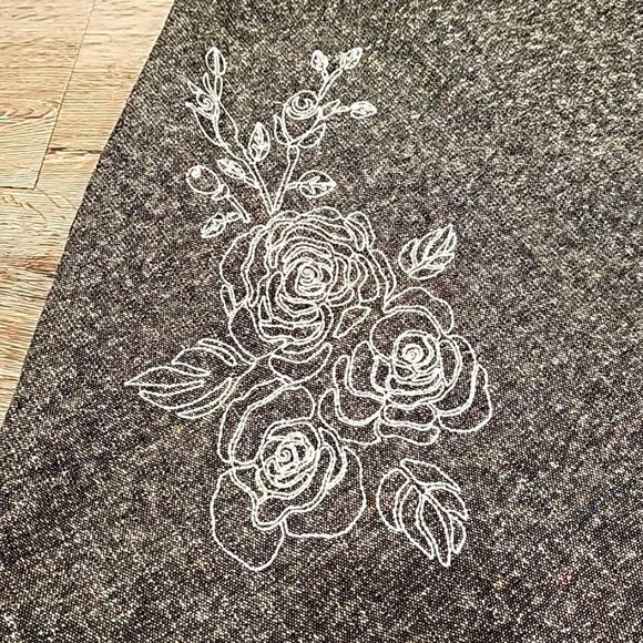 Fairycore Twee Academia Tweed  Floral Embroidered Ruffle Midi Skirt Workwear - Picture 2 of 11